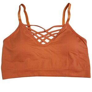 ZENANA Orange Lattice‎ Front Brami L/XL Seamless Stretch Comfort